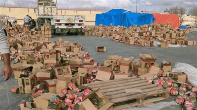 جمارك ميناء العوجة البري تضبط محاولة تهريب كمية من الدخان المعسل