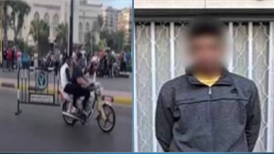 فيديو قديم.. الداخلية تكشف تفاصيل القبض على المتهمين بسحب حاجز مروري باستخدام دراجة نارية ببورسعيد