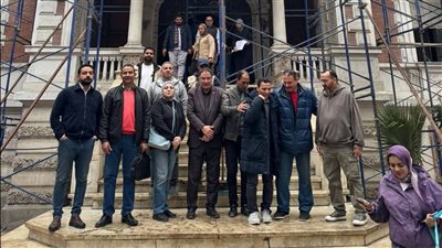 لجنة من الآثار تتفقد مشروع ترميم وتطوير قصر محمد بك الشناوي بالمنصورة