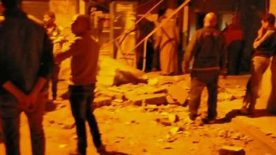 سقوط بلكونة بطنطا.. ولجنة هندسية لمعاينة المنزل (صور)