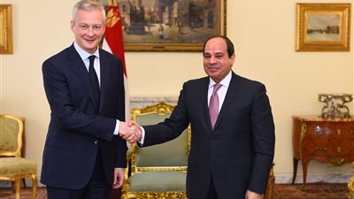 السيسي يبحث مع وزير الاقتصاد الفرنسى تعزيز حجم استثمارات بلاده بمصر (صور)