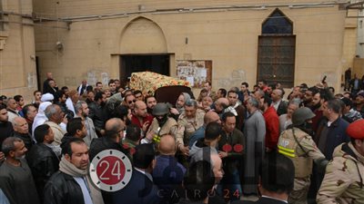 أهالي شبرامنت يشيعون جثمان شهيد حادث العريش (صور)