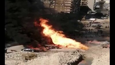 انفجار خط غاز في مدينة المنصورة (فيديو)