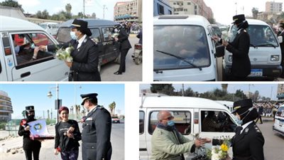 احتفالًا بعيدها الـ69.. الشرطة تواصل توزيع الورود على المواطنين بالمحافظات