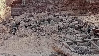 انهيار جديد لجدران الحمام العثماني في قنا (صور وفيديو)