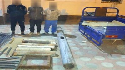 سقوط 3 متهمين بحوزتهم أعمدة كهرباء بالسلام