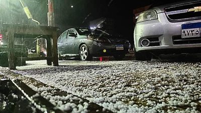 سقوط أمطار ثلجية على بورسعيد (صور)  