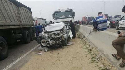 بسبب الشبورة.. مصرع سائق إثر انقلاب سيارة نقل على الطريق الصحراوي الغربي بسوهاج 