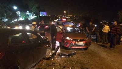 مصرع وإصابة 4 أشخاص في حادث تصادم بالطريق الزراعي بالبحيرة