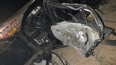 الصور الأولى لحادث مصرع 3 طلاب بالكلية الحربية في انقلاب سيارة ملاكي على طريق طنطا (صور) 