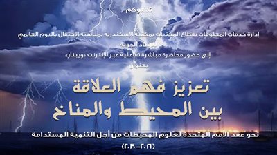 مكتبة الإسكندرية تحتفل باليوم العالمي للأرصاد الجوية   