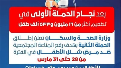 الأحد.. انطلاق الحملة القومية الثانية للتطعيم ضد مرض شلل الأطفال بدمياط