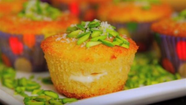 كب كيك البسبوسة