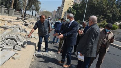 محافظ القليوبية يتابع أعمال تطوير كورنيش النيل ببنها