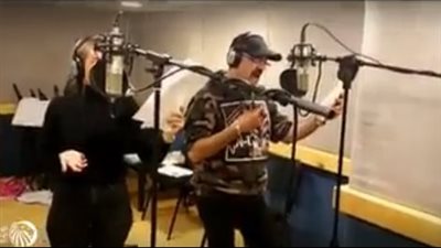 محمد سعد وهنا الزاهد في كواليس مسلسلهما الإذاعي 