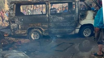 مصرع شخص وابنته ونجاة 6 آخرين من حريق سيارة بطريق مصر إسكندرية الزراعي