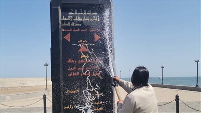 غسل خريطة نهر النيل برأس البر ورفع المخلفات