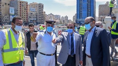 محافظ الإسكندرية يتابع أعمال جهاز تنمية الساحل الشمالي لإصلاح التلفيات بكوبري ستانلي