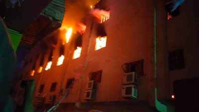 السيطرة على حريق  كنيسة مارمينا بالعمرانية والنيران تلتهم المبنى بالكامل (فيديو وصور)