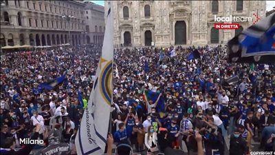 جماهير إنتر تحتفل بلقب الكالتشيو في الشوارع وسط تفشي فيروس كورونا (فيديو)