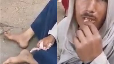 أنا رجلى مقطوعة.. القبض على متسول ادعي أن قدميه مبتورتين لجمع الأموال (صور وفيديو)