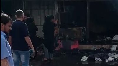 انتداب المعمل الجنائي لكشف أسباب حريق موقف أحمد حلمي