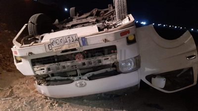 ننشر أسماء مصابي حادث انقلاب ميكروباص بطريق قنا - سوهاج