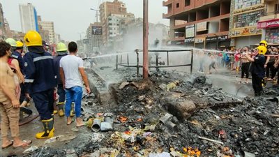 السيطرة على حريق بجوار محبس الغاز العمومي بشبرا الخيمة دون خسائر بالأرواح (صور) 