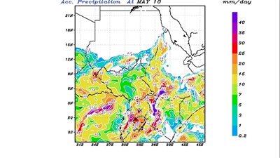 بصور الخرائط.. مركز التنبؤ يكشف حالة الأمطار على الهضبة الإثيوبية
