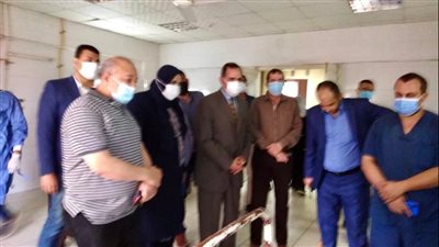 النيابة العامة تعاين موقع حريق مستشفي صدر كفر الشيخ 