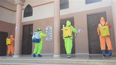 حملات مكثفة لتطهير وتعقيم المساجد الكبرى بالدقهلية (صور)