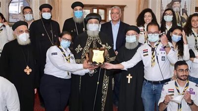 البابا تواضروس يلتقي كشافة كنيسة الملاك ميخائيل في الإسكندرية 
