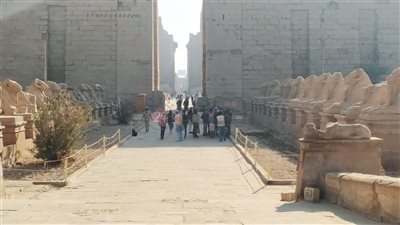 رئيس مدينة الأقصر يكلف بتركيب 100 كشاف إضاءة بساحة الكرنك