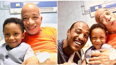 أمير صلاح الدين وابنه مع شريف دسوقي في المستشفى (صورة)