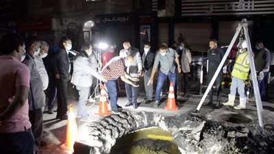 الانتهاء من إصلاح وترميم الهبوط الأرضي بشارع فيصل