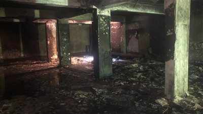ننشر صور آثار حريق الصالة المغطاة بنادي طنطا الرياضي 