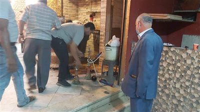 مصادرة 41 شيشة وتحرير 23 محضر عدم ارتداء كمامة بشبرا الخيمة 