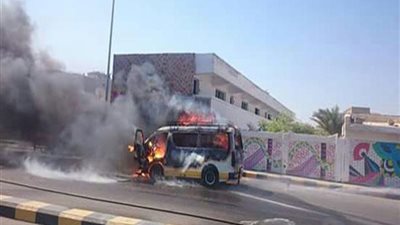 حريق في سيارة مملوكة لمديرية التربية والتعليم في شمال سيناء