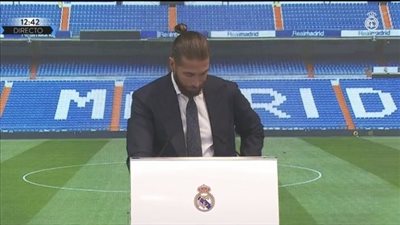 راموس يبكي في مؤتمره لوداع  ريال مدريد (صور)