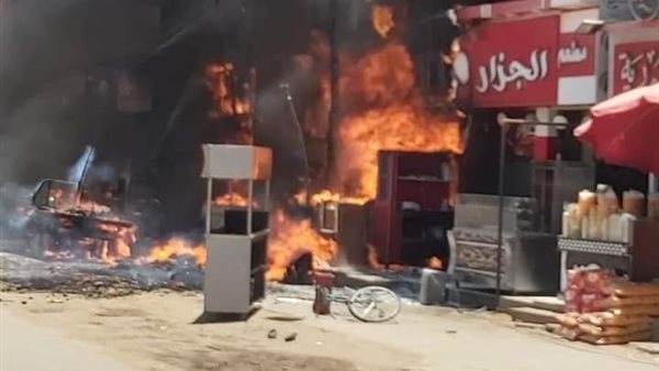 حريق مطعم بالمنيا