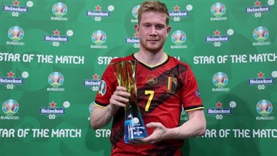 دي بروين رجل مباراة بلجيكا وفنلندا في يورو 2020