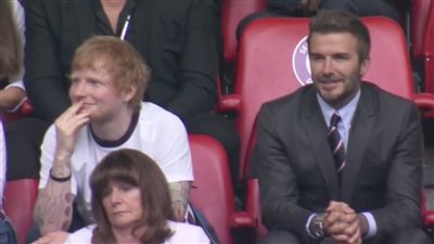 بيكهام وشيران يؤازران  منتخب إنجلترا من المدرجات أمام ألمانيا