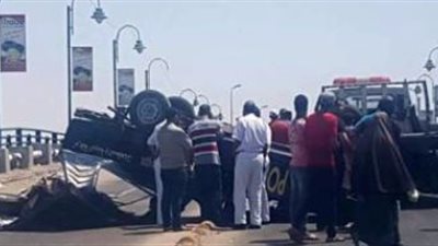 مصرع كهربائي في حادث انقلاب سيارة بالمنيا