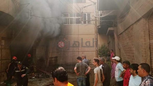 حريق في مخزن مواد