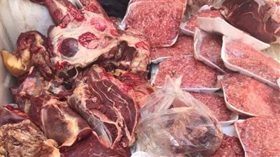 غير صالحة للاستهلاك الآدمي والحيواني.. ضبط لحوم فاسدة داخل محل بالفيوم (صورة)
