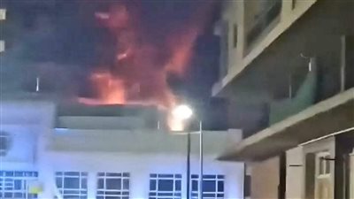 ندب الأدلة الجنائية لمعاينة موقع حريق فندق هيلتون شرق الإسكندرية