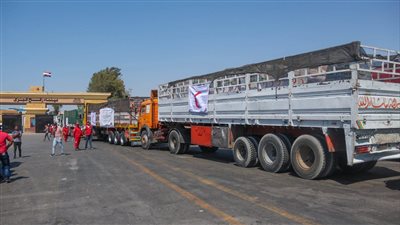 الهلال الأحمر المصري يطلق معونة الدعم الإغاثي الرابعة للأشقاء الفلسطينيين 