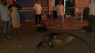 هبوط أرضى نتيجة كسر بأحد المواسير الرئيسية شرقي الإسكندرية