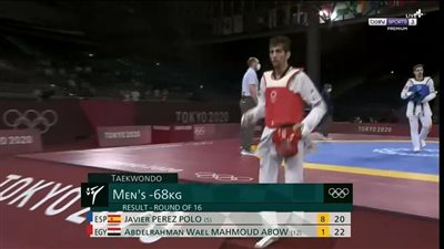 طوكيو 2020.. تعرف على منافس عبد الرحمن وائل في ربع نهائي التايكوندو وموعد اللقاء