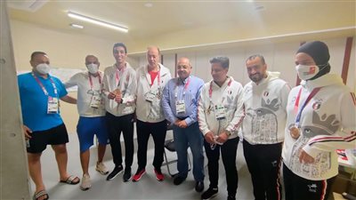 طوكيو 2020.. البعثة المصرية في اليابان برئاسة هشام حطب تُكرّم هداية ملاك وسيف عيسى(صور)